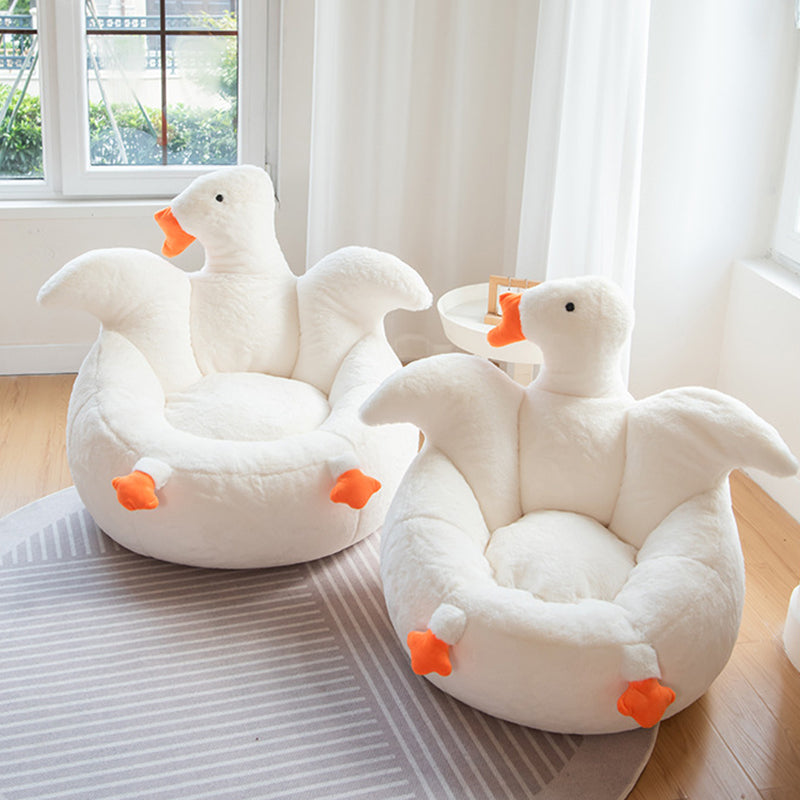 Contemporary Creative Kids Faux Rabbit Fur EPS EPP Goose Shaped Sofa Backrest Armrest For Living Room Cuvalon