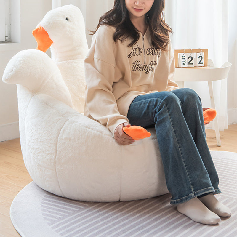 Contemporary Creative Kids Faux Rabbit Fur EPS EPP Goose Shaped Sofa Backrest Armrest For Living Room Cuvalon
