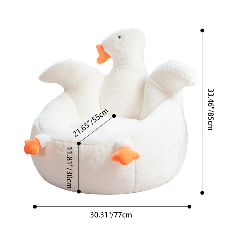Contemporary Creative Kids Faux Rabbit Fur EPS EPP Goose Shaped Sofa Backrest Armrest For Living Room Cuvalon