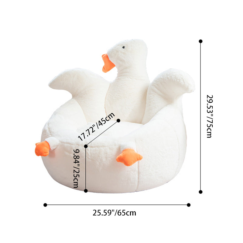 Contemporary Creative Kids Faux Rabbit Fur EPS EPP Goose Shaped Sofa Backrest Armrest For Living Room Cuvalon