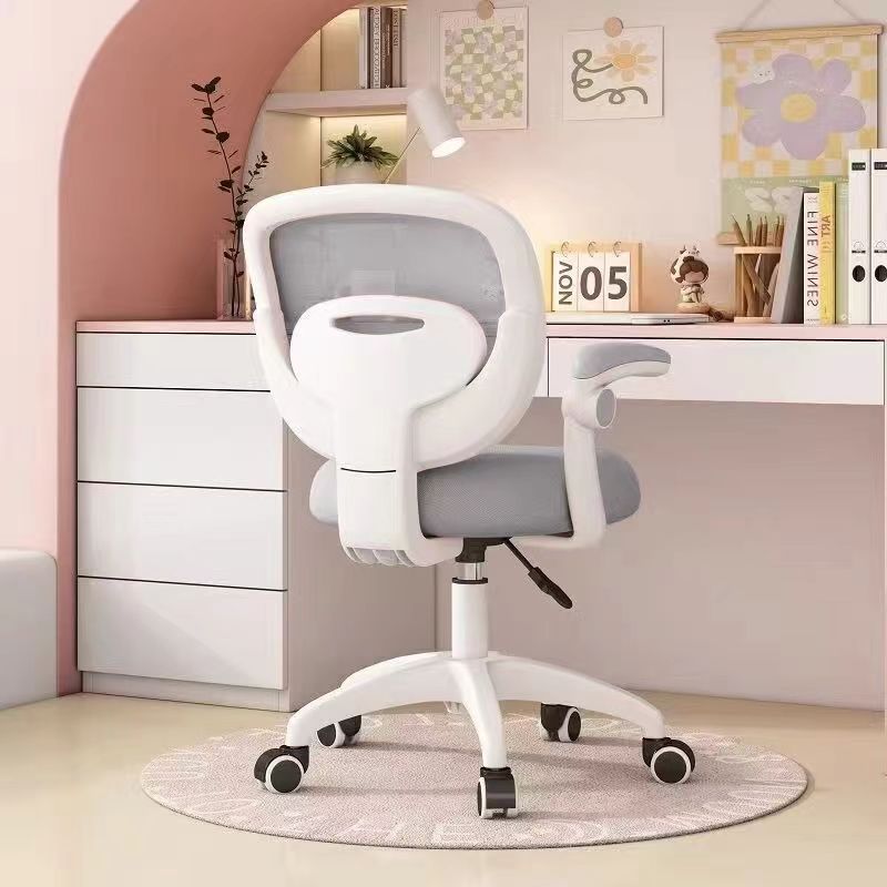Modern Minimalist Kids Fabric Nylon Plastic Stainless Steel Mid-Back Height Adjustable Desk Chair Backrest Armrest Footrest For Home Office Cuvalon