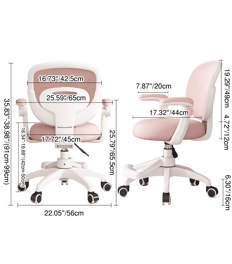 Modern Minimalist Kids Fabric Nylon Plastic Stainless Steel Mid-Back Height Adjustable Desk Chair Backrest Armrest Footrest For Home Office Cuvalon