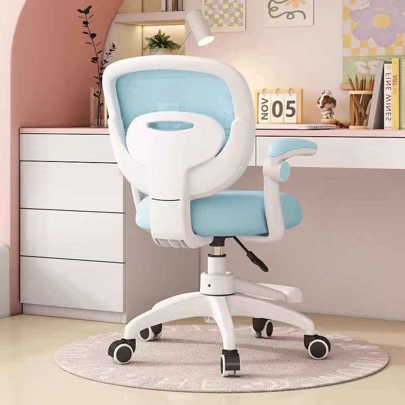 Modern Minimalist Kids Fabric Nylon Plastic Stainless Steel Mid-Back Height Adjustable Desk Chair Backrest Armrest Footrest For Home Office Cuvalon