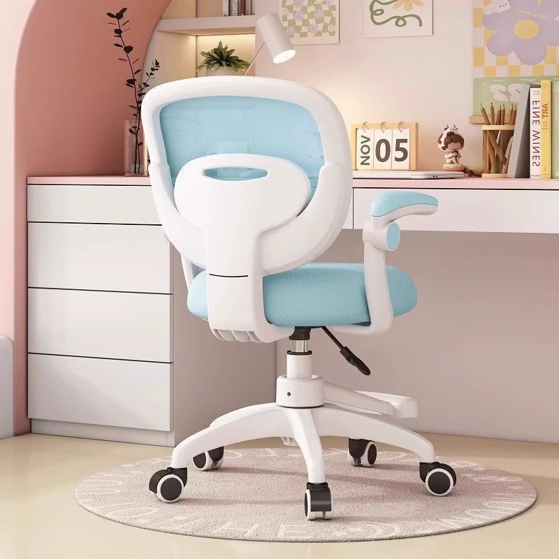 Modern Minimalist Kids Fabric Nylon Plastic Stainless Steel Mid-Back Height Adjustable Desk Chair Backrest Armrest Footrest For Home Office Cuvalon