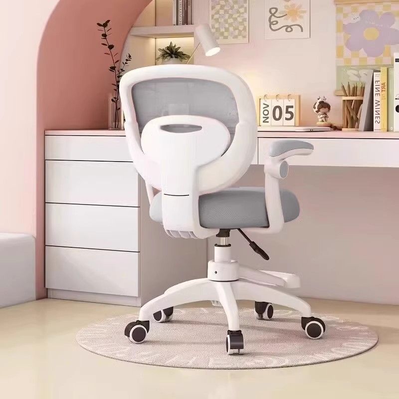 Modern Minimalist Kids Fabric Nylon Plastic Stainless Steel Mid-Back Height Adjustable Desk Chair Backrest Armrest Footrest For Home Office Cuvalon