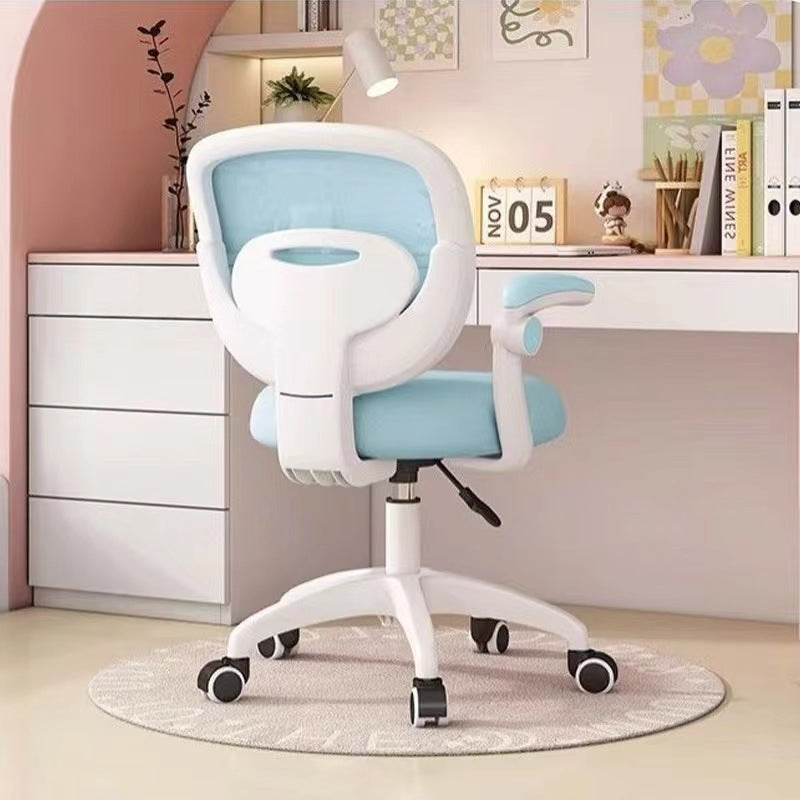 Modern Minimalist Kids Fabric Nylon Plastic Stainless Steel Mid-Back Height Adjustable Desk Chair Backrest Armrest Footrest For Home Office Cuvalon