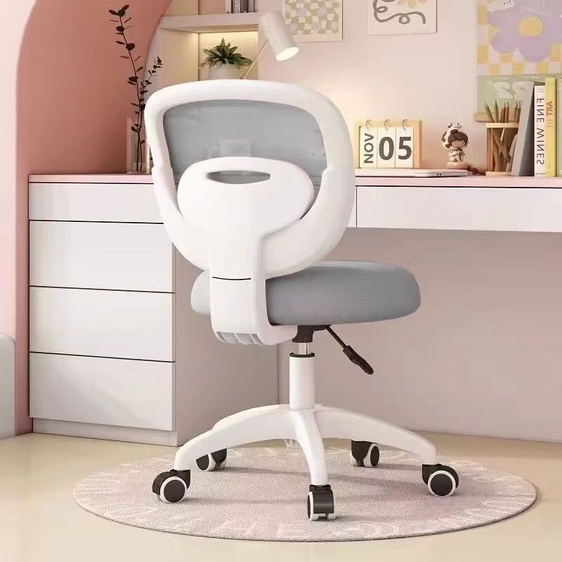 Modern Minimalist Kids Fabric Nylon Plastic Stainless Steel Mid-Back Height Adjustable Desk Chair Backrest Armrest Footrest For Home Office Cuvalon