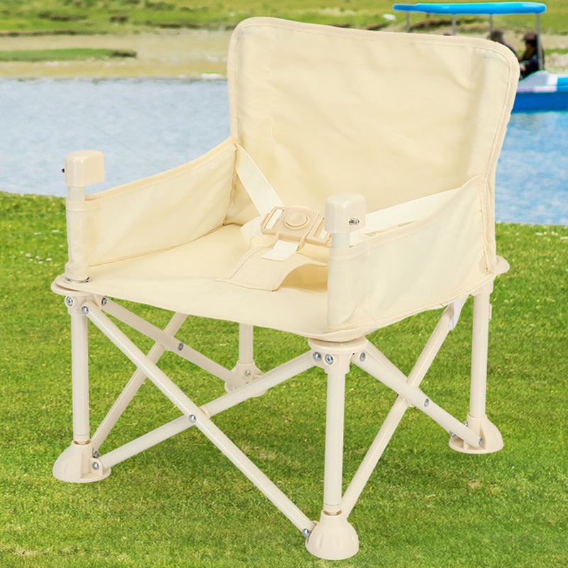 Modern Minimalist Oxford Fabric Square Kids Dining Chair Foldable High Chair With Backrest Armrests Tray For Garden & Restaurant Cuvalon