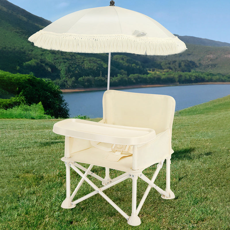 Modern Minimalist Oxford Fabric Square Kids Dining Chair Foldable High Chair With Backrest Armrests Tray For Garden & Restaurant Cuvalon
