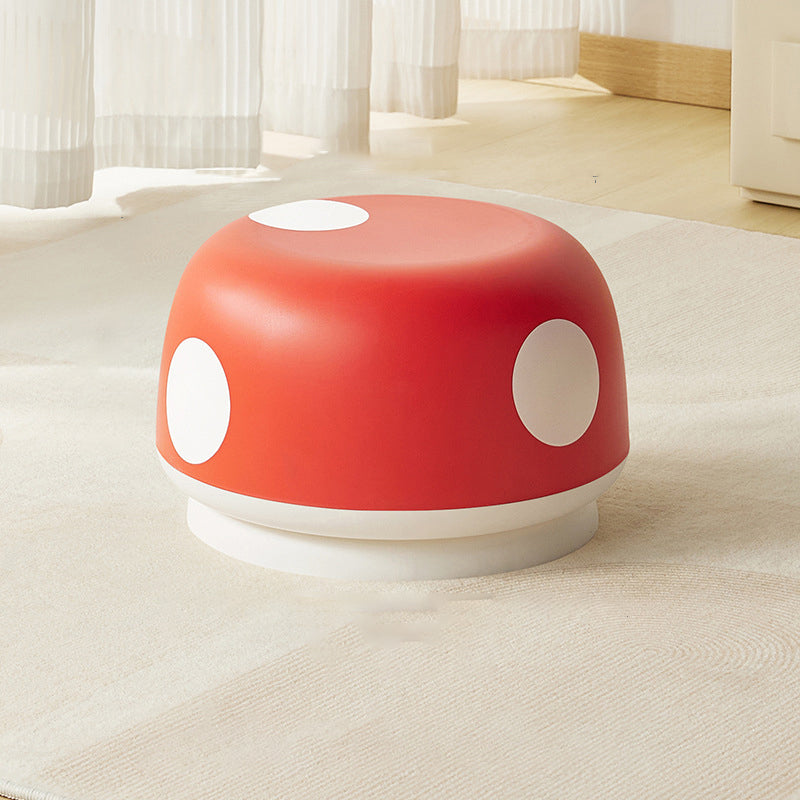 Contemporary Creative Kids PP Plastic Mushroom Shape Round Low Stool Stackable For Entryways, Living Room, Bedroom Cuvalon