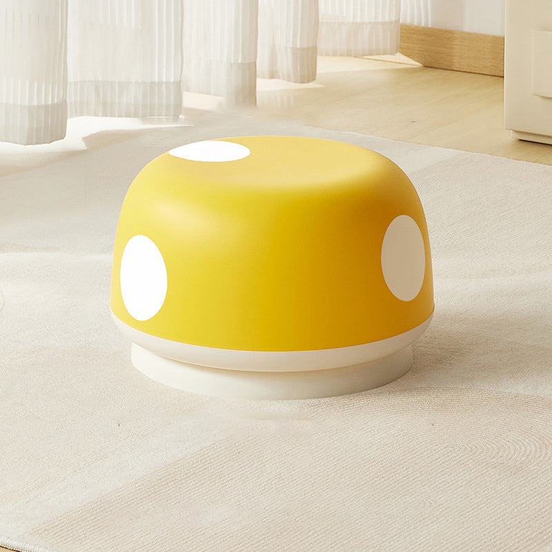 Contemporary Creative Kids PP Plastic Mushroom Shape Round Low Stool Stackable For Entryways, Living Room, Bedroom Cuvalon
