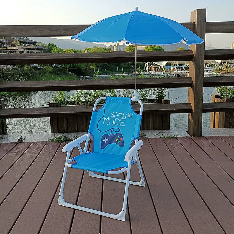Contemporary Creative Kids PP Metal Square Cartoon Outdoor Foldable Recliner Backrest Sunshade For Outdoor Cuvalon