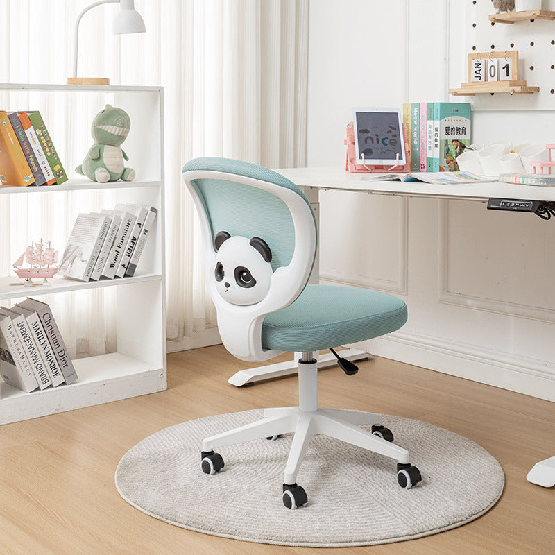 Contemporary Creative Kids Panda Square Mesh PP Nylon Hardware Latex Liftable Swivel Desk Chair Backrest Armrest Footrest For Study Cuvalon