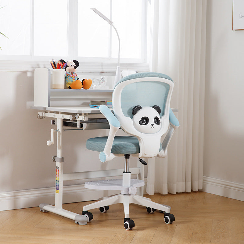Contemporary Creative Kids Panda Square Mesh PP Nylon Hardware Latex Liftable Swivel Desk Chair Backrest Armrest Footrest For Study Cuvalon