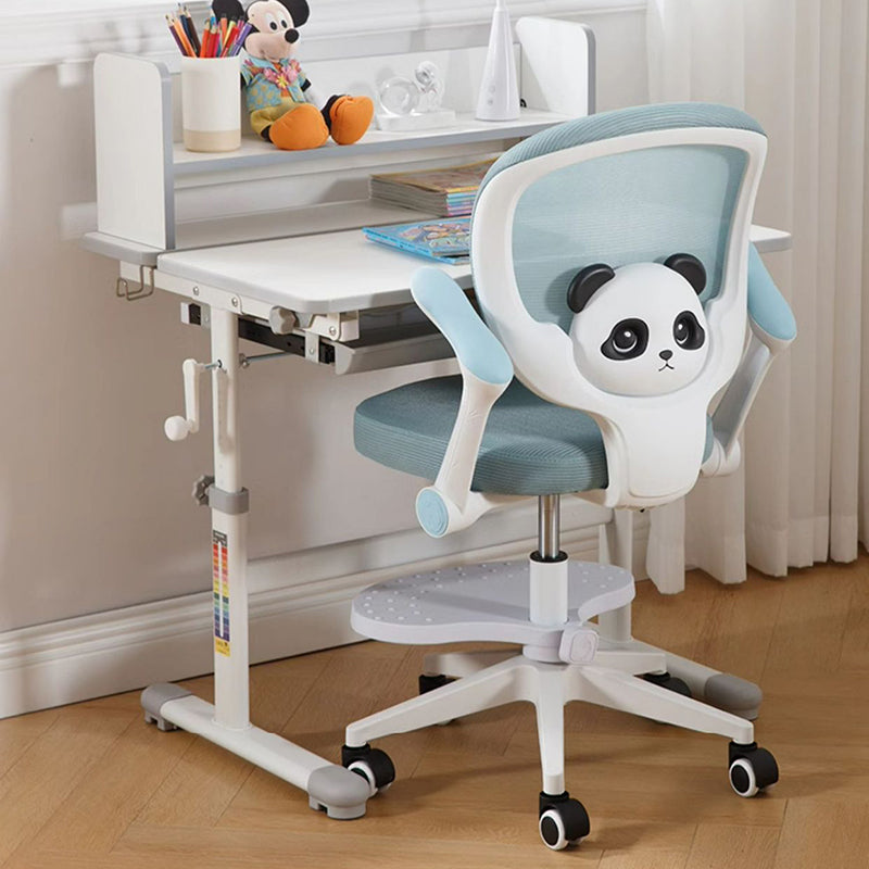 Contemporary Creative Kids Panda Square Mesh PP Nylon Hardware Latex Liftable Swivel Desk Chair Backrest Armrest Footrest For Study Cuvalon