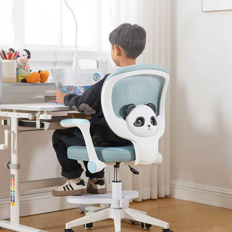 Contemporary Creative Kids Panda Square Mesh PP Nylon Hardware Latex Liftable Swivel Desk Chair Backrest Armrest Footrest For Study Cuvalon