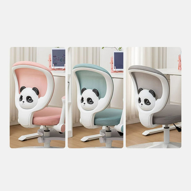 Contemporary Creative Kids Panda Square Mesh PP Nylon Hardware Latex Liftable Swivel Desk Chair Backrest Armrest Footrest For Study Cuvalon