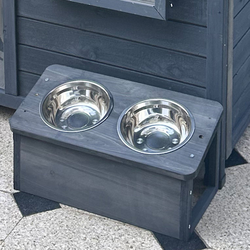 Modern Minimalist House-Shaped Cedar Wood Asphalt Stainless Steel Plastic Outdoor Waterproof Dog House Cat Bed With Balcony For Garden Cuvalon