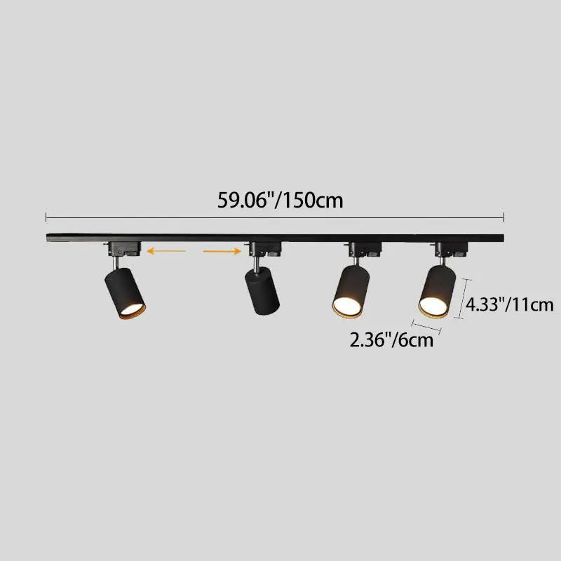 Modern Tubular Track Lighting 3/4/5 Light LED Flush Mount Lighting Cuvalon