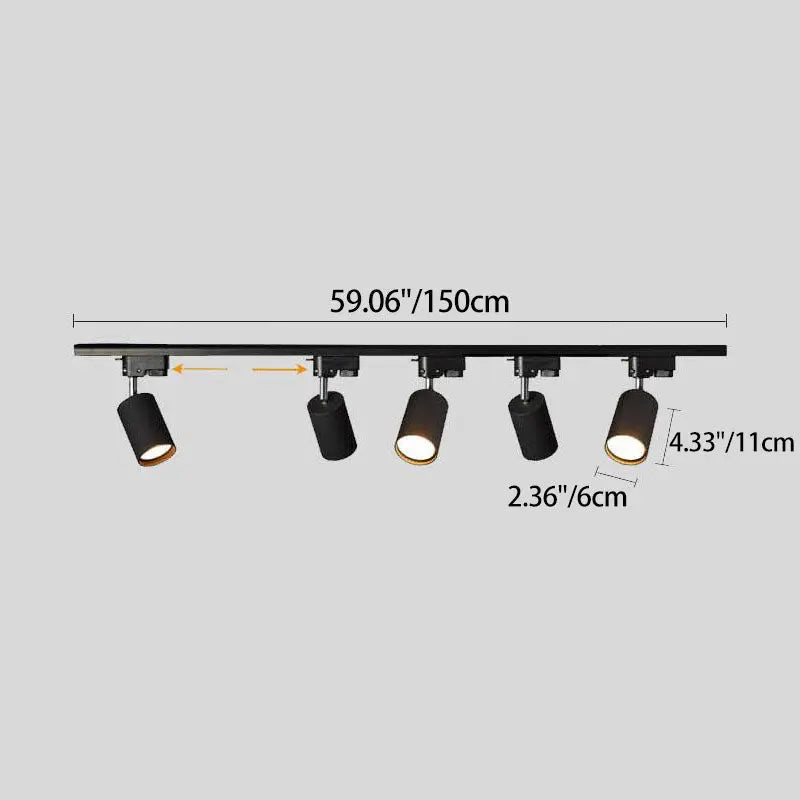 Modern Tubular Track Lighting 3/4/5 Light LED Flush Mount Lighting Cuvalon