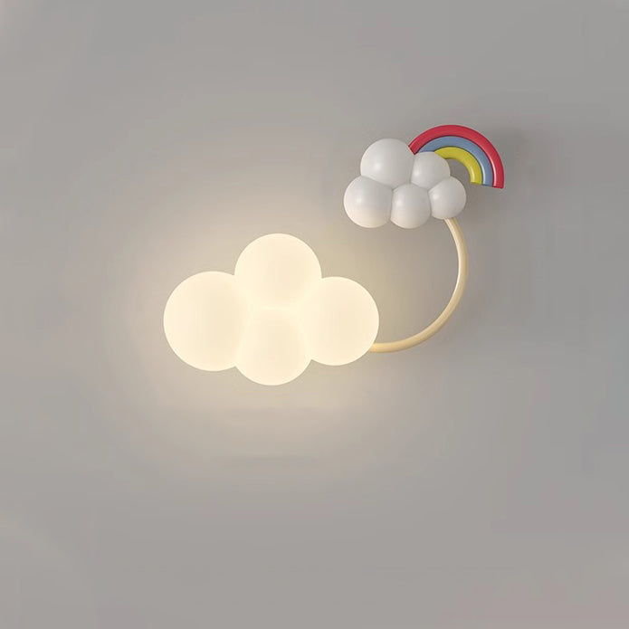 Contemporary Creative Iron & Plastic Cloud-Shaped LED Wall Sconce Lamp For Bedroom Cuvalon