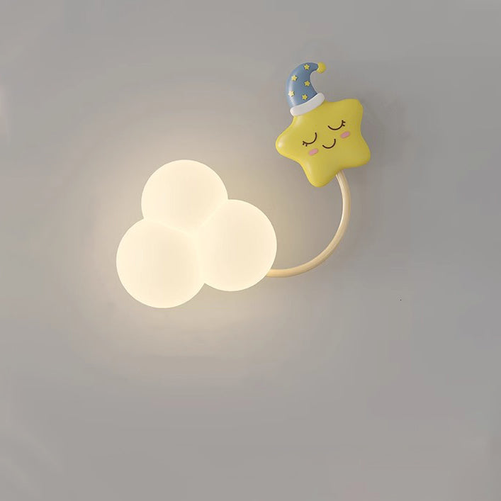 Contemporary Creative Iron & Plastic Cloud-Shaped LED Wall Sconce Lamp For Bedroom Cuvalon