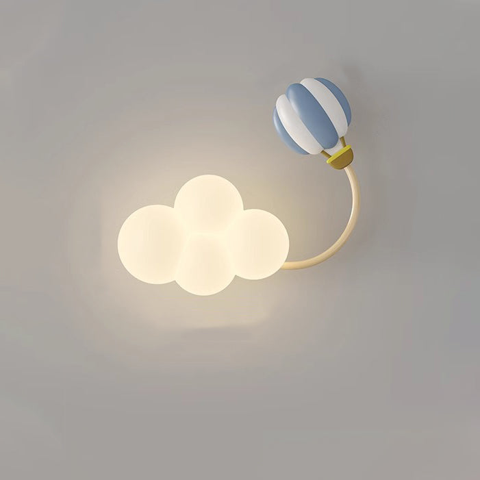 Contemporary Creative Iron & Plastic Cloud-Shaped LED Wall Sconce Lamp For Bedroom Cuvalon