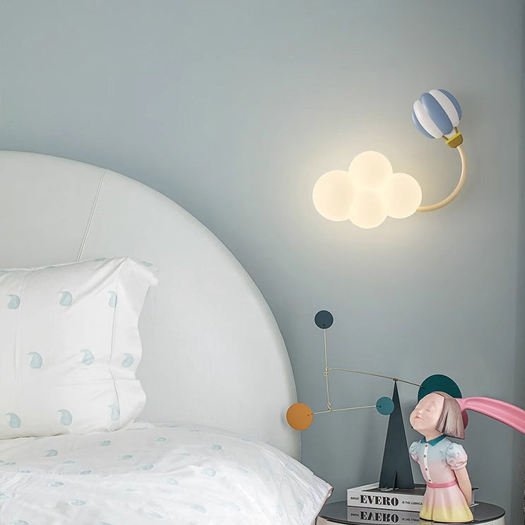 Contemporary Creative Iron & Plastic Cloud-Shaped LED Wall Sconce Lamp For Bedroom Cuvalon