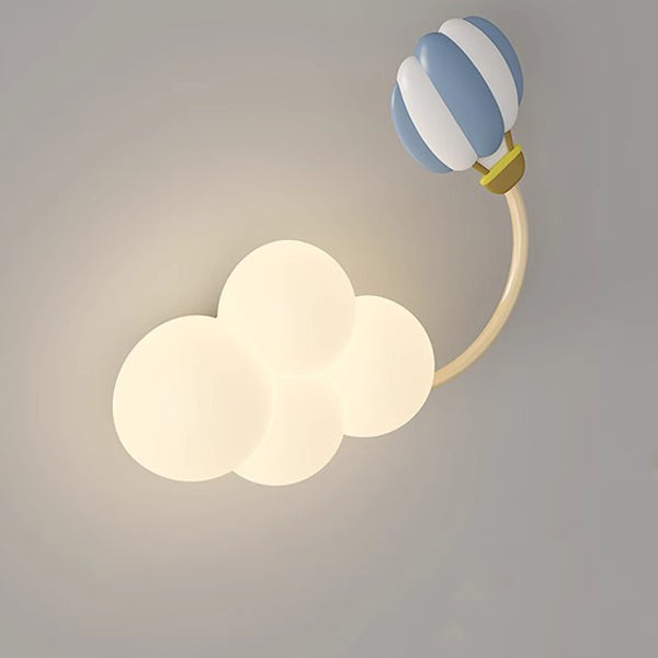 Contemporary Creative Iron & Plastic Cloud-Shaped LED Wall Sconce Lamp For Bedroom Cuvalon