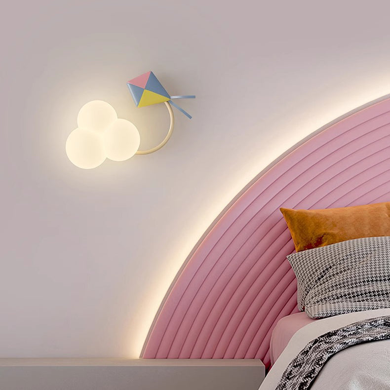 Contemporary Creative Iron & Plastic Cloud-Shaped LED Wall Sconce Lamp For Bedroom Cuvalon