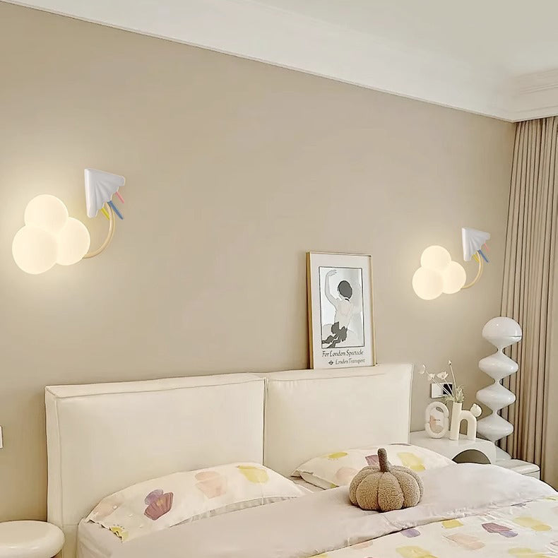 Contemporary Creative Iron & Plastic Cloud-Shaped LED Wall Sconce Lamp For Bedroom Cuvalon