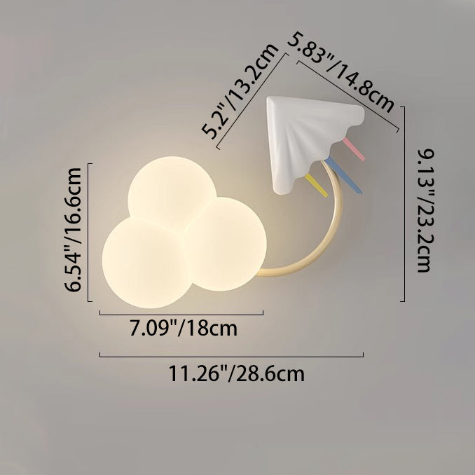 Contemporary Creative Iron & Plastic Cloud-Shaped LED Wall Sconce Lamp For Bedroom Cuvalon