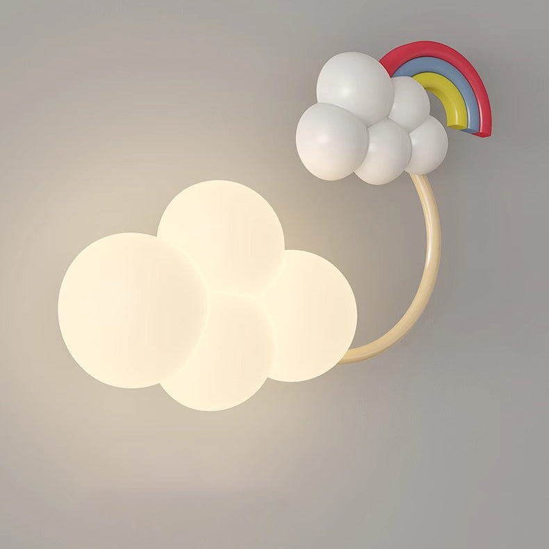 Contemporary Creative Iron & Plastic Cloud-Shaped LED Wall Sconce Lamp For Bedroom Cuvalon