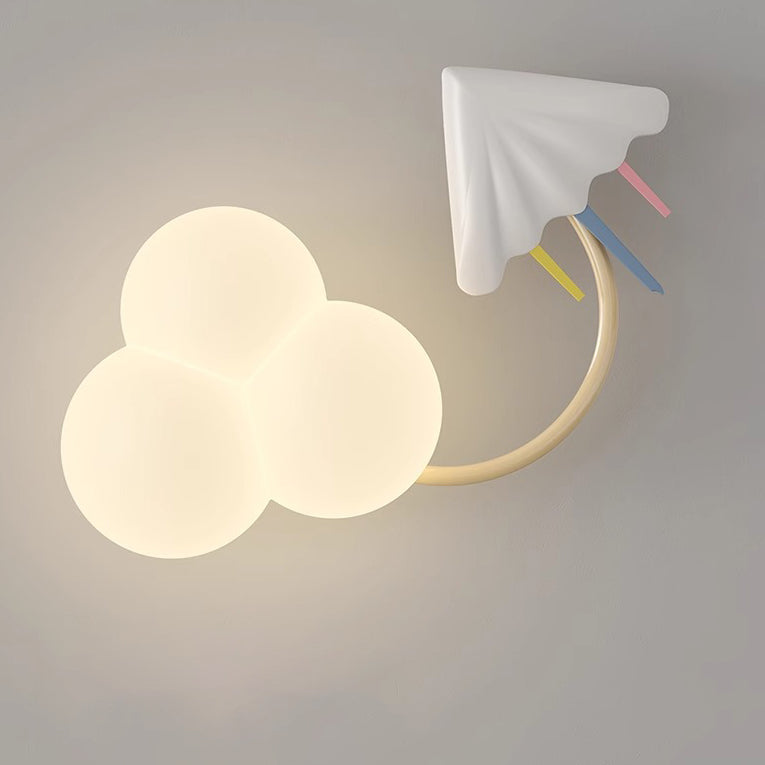 Contemporary Creative Iron & Plastic Cloud-Shaped LED Wall Sconce Lamp For Bedroom Cuvalon