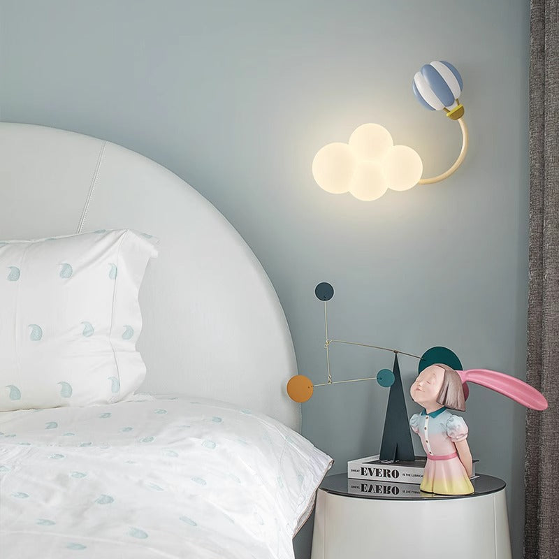 Contemporary Creative Iron & Plastic Cloud-Shaped LED Wall Sconce Lamp For Bedroom Cuvalon