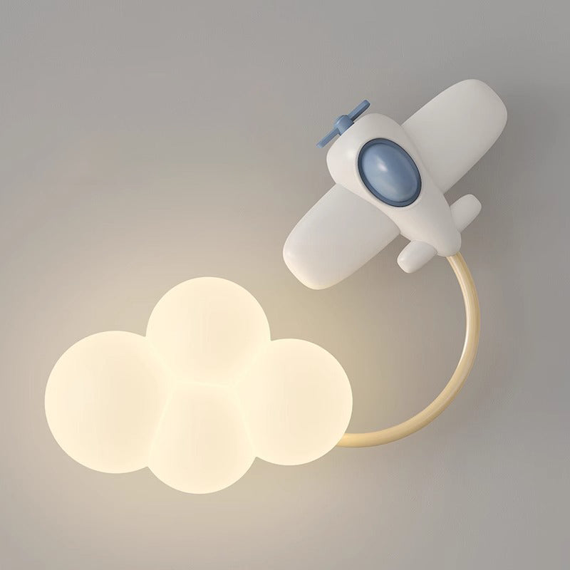 Contemporary Creative Iron & Plastic Cloud-Shaped LED Wall Sconce Lamp For Bedroom Cuvalon