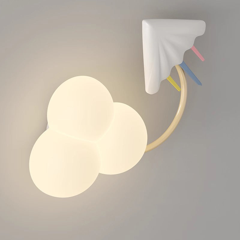 Contemporary Creative Iron & Plastic Cloud-Shaped LED Wall Sconce Lamp For Bedroom Cuvalon