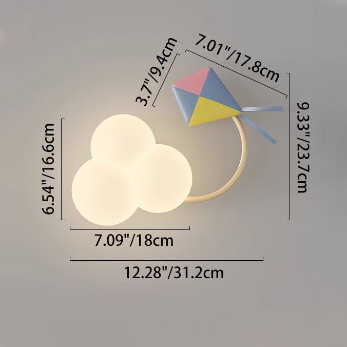 Contemporary Creative Iron & Plastic Cloud-Shaped LED Wall Sconce Lamp For Bedroom Cuvalon