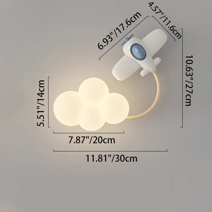 Contemporary Creative Iron & Plastic Cloud-Shaped LED Wall Sconce Lamp For Bedroom Cuvalon