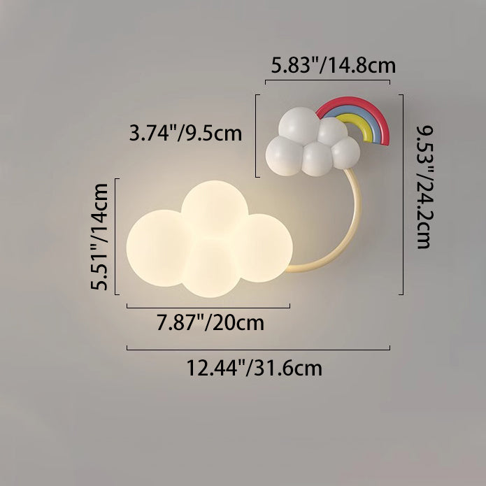 Contemporary Creative Iron & Plastic Cloud-Shaped LED Wall Sconce Lamp For Bedroom Cuvalon