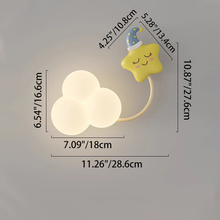 Contemporary Creative Iron & Plastic Cloud-Shaped LED Wall Sconce Lamp For Bedroom Cuvalon