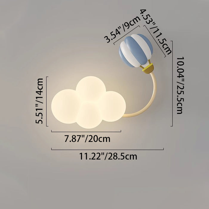 Contemporary Creative Iron & Plastic Cloud-Shaped LED Wall Sconce Lamp For Bedroom Cuvalon