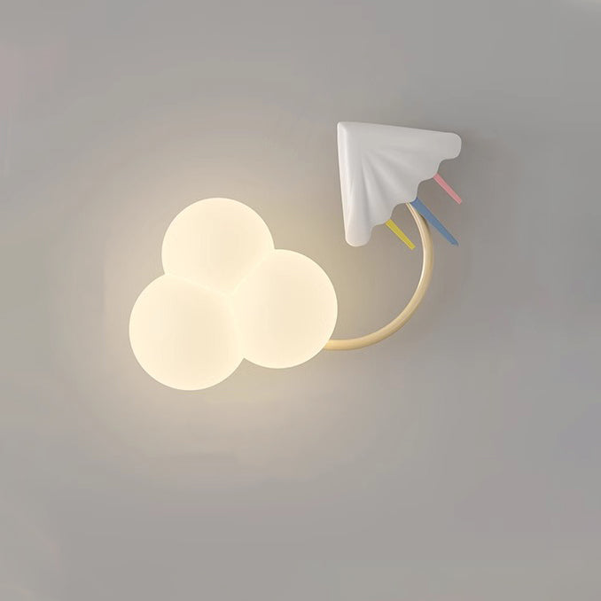Contemporary Creative Iron & Plastic Cloud-Shaped LED Wall Sconce Lamp For Bedroom Cuvalon