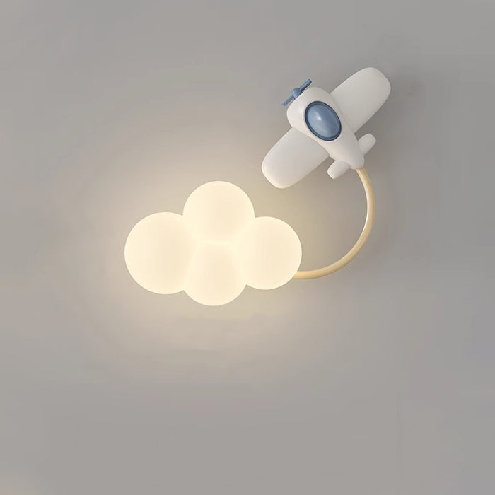 Contemporary Creative Iron & Plastic Cloud-Shaped LED Wall Sconce Lamp For Bedroom Cuvalon