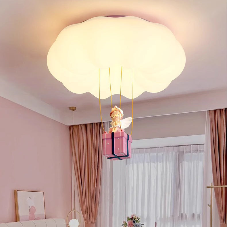 Contemporary Creative Iron Acrylic Resin Cloud Shape LED Flush Mount Ceiling Light For Girl's Bedroom Cuvalon