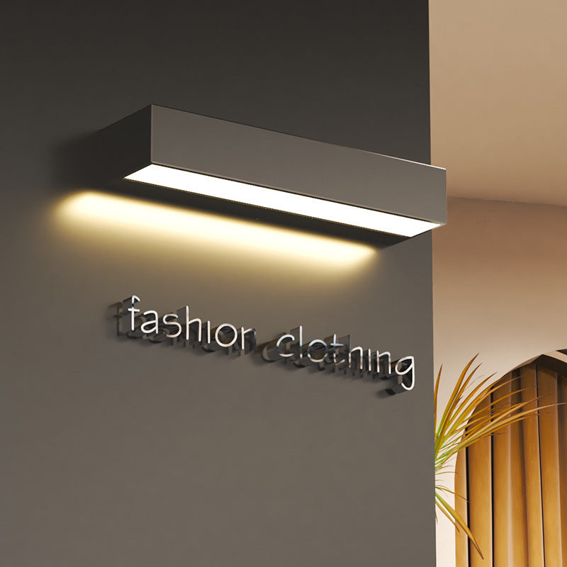 Modern Minimalist Aluminum And Glass Rectangular LED Wall Sconce Lamp For Outdoor Patio Cuvalon