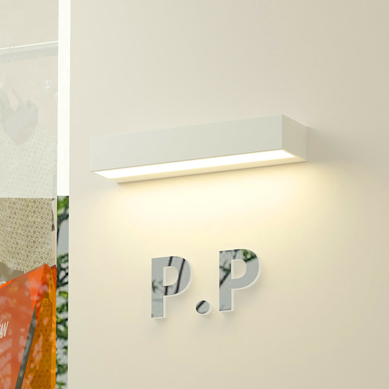 Modern Minimalist Aluminum And Glass Rectangular LED Wall Sconce Lamp For Outdoor Patio Cuvalon