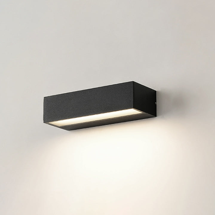 Modern Minimalist Aluminum And Glass Rectangular LED Wall Sconce Lamp For Outdoor Patio Cuvalon