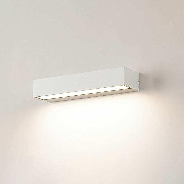 Modern Minimalist Aluminum And Glass Rectangular LED Wall Sconce Lamp For Outdoor Patio Cuvalon