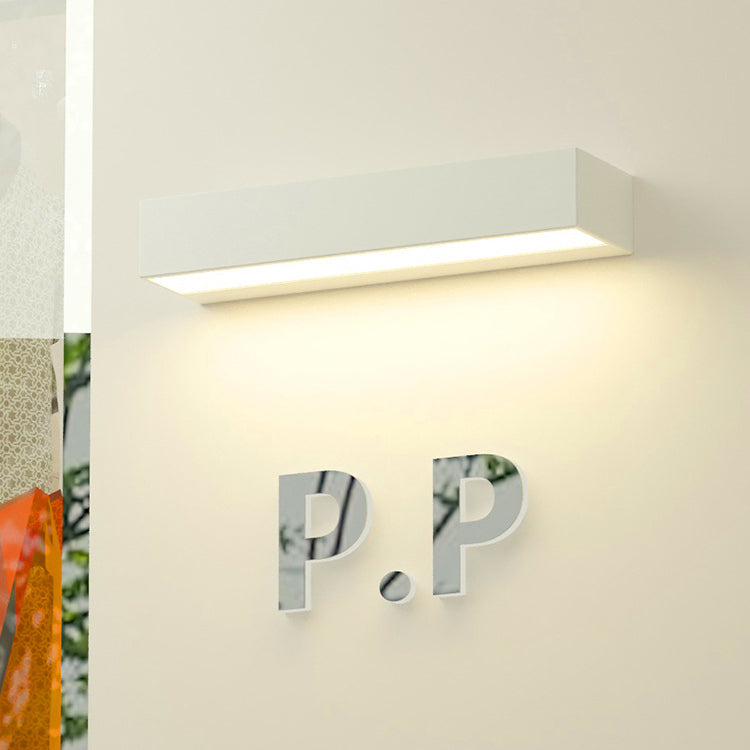 Modern Minimalist Aluminum And Glass Rectangular LED Wall Sconce Lamp For Outdoor Patio Cuvalon